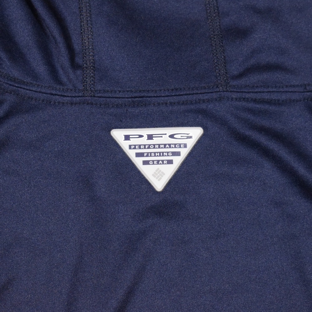 Columbia PFG Terminal Tackle Hoodie Shirt Mens Large Navy Blue Red Omni-Shade - Picture 5 of 8
